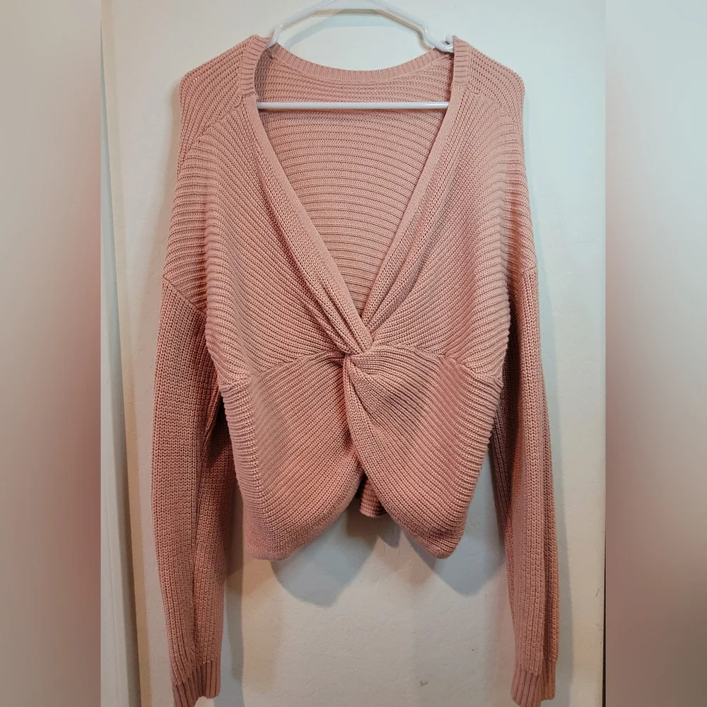 Hollister Pink Crew Neck Sweater Relaxed Fit